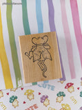 Vintage 1997 Ann-ticipations Cute Lil' Mouse "Mouse Jig" Wooden Block/Rubber Stamp CLEAN