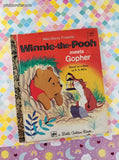 Vintage 1979 16th Printing Little Golden Book: Winnie-the-Pooh Meets Gopher Hardcover