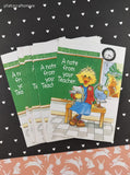 Vintage Suzy's Zoo "A Note From Your Teacher" Suzy Ducken Blank Note Cards Set/4, Unused