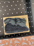 Vintage 1998 Stampendous! #P025 Portland Head Lighthouse Wooden Block/Rubber Stamp