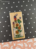 Vintage 11996 Stampendous! Garden Birdhouses Wooden Block/Rubber Stamp