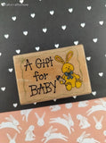 Vintage 1998 Westwater Enterprises "A Gift for Baby" Wooden Block/Rubber Stamp