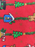 Vintage Christmas Festive Cute Lil' Ornaments Fabric Remnants Set/3, Clean