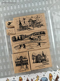 Vintage 2002 Stampin' Up! Wintry Wonderland Wooden Block/Rubber Stamp Set