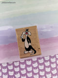 Vintage 1996 Rubber Stampede Looney Tunes #026D Sylvester Wooden Block/Rubber Stamp