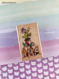 Vintage Rubber Stampede A357-E Disney's Snow White The Seven Dwarfs Wooden Block/Rubber Stamp, CLEAN