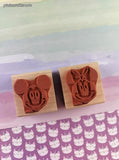 Vintage Rubber Stampede 375-C + 379-C Disney's Mickey & Minnie Mouse Portraits Wooden Block/Rubber Stamps Set/2, CLEAN