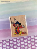 Vintage Rubber Stampede 409-E Disney's Bandleader Mickey Mouse Wooden Block/Rubber Stamp