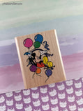 Vintage Rubber Stampede 419-E Disney's Party Mickey Mouse Wooden Block/Rubber Stamp
