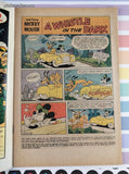 Vintage 1974 Walt Disney Mickey Mouse and Pluto #150 Whitman Comic, GD - VG w/Bag & Board