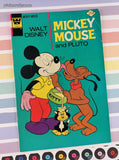 Vintage 1974 Walt Disney Mickey Mouse and Pluto #150 Whitman Comic, GD - VG w/Bag & Board