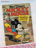 Vintage 1951 Walt Disney's Mickey Mouse in the Haunted Castle #325 Dell Comic, FR - GD w/Bag & Board