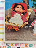 Vintage 1981 The Original Monchhichi Golden Cardboard Frame-Tray Puzzle, Complete