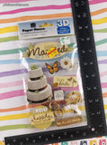 Paper House Just Married 3-Dimensional Sticker Pack, New/Sealed