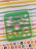 Vintage TupperToys Red/Green Animals/Plants Square Stencil Plates Set/2, Nice & Clean