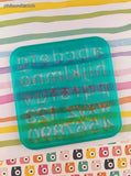 Vintage TupperToys Pink/Teal Letters/Numbers Square Stencil Plates Set/2, Nice & Clean
