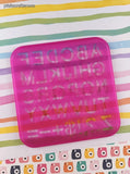 Vintage TupperToys Pink/Teal Letters/Numbers Square Stencil Plates Set/2, Nice & Clean