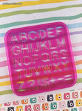 Vintage TupperToys Pink/Teal Letters/Numbers Square Stencil Plates Set/2, Nice & Clean