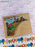 Vintage 1997 Stampendous! Autumn Apple Farm Harvest Wooden Block/Rubber Stamp