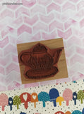 Vintage Great Impressions E667 Floral Teaset Wooden Block/Rubber Stamp