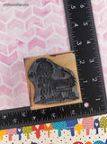 Vintage 1995 Stampendous! x Precious Moments Christmas Angel w/Manger Wooden Block/Rubber Stamp