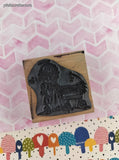 Vintage 1995 Stampendous! x Precious Moments Christmas Angel w/Manger Wooden Block/Rubber Stamp