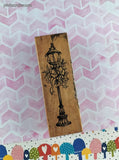 Vintage 1994 PSX G-1366 Christmas Festive Olde Tyme Lantern Wooden Block/Rubber Stamp