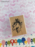 Vintage Inkadinkadoo Christmas Festive Mistletoe Holly Wooden Block/Rubber Stamp
