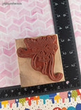 Vintage Christmas Festive Mistletoe Holly Bells w/Ribbon Wooden Block/Rubber Stamp
