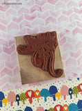 Vintage Christmas Festive Mistletoe Holly Bells w/Ribbon Wooden Block/Rubber Stamp