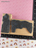 Vintage 1996/1997 Stampendous! Spring Garden Wooden Block/Rubber Stamps Set/2
