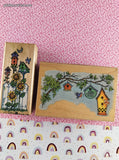 Vintage 1996/1997 Stampendous! Spring Garden Wooden Block/Rubber Stamps Set/2