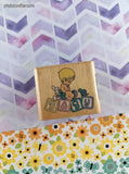 Vintage 1993 Precious Moments #5547 New Baby Wooden Block/Rubber Stamp