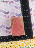 Vintage Cute Lil' Kitty Cat Gift Bag To/From Wooden Block/Rubber Stamp, CLEAN