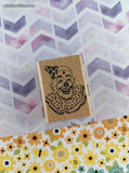 Vintage Happy Jolly Clown Wooden Block/Rubber Stamp