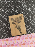 Vintage PSX F-704 Cute Lil' Parrot Wooden Block/Rubber Stamp
