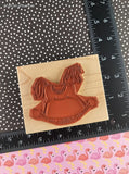 Vintage Holly Berry House Toy Rocking Horse 61.30SK Wooden Block/Rubber Stamp