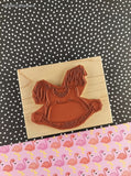 Vintage Holly Berry House Toy Rocking Horse 61.30SK Wooden Block/Rubber Stamp
