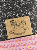 Vintage Holly Berry House Toy Rocking Horse 61.30SK Wooden Block/Rubber Stamp