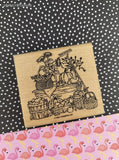 Vintage 2001 Stampin' Up! Autumn Harvest Scene Wooden Block/Rubber Stamp