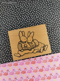Vintage 1988 Daisy Kingdom Cute Lil' Book Bunnies Wooden Block/Rubber Stamp