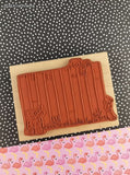 Vintage JudiKins Mieko USA 52229I Painting Teddy Bears Picket Fence Wooden Block/Rubber Stamp, CLEAN