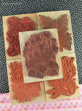 Vintage PSX Floral Iris Viola Lilac Fuchsia Lillies Wooden Block/Rubber Stamps Set/5