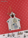 Vintage Precious Moments Porcelain Christmas Ornament "To My Teacher" Schoolhouse w/Bell