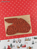 Vintage All Night Media x Disney Pooh Carolers Christmas Wooden Block/Rubber Stamp