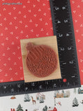 Vintage American Art Stamp H6155 Christmas Bobble Ornament Wooden Block/Rubber Stamp, CLEAN