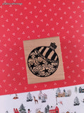 Vintage American Art Stamp H6155 Christmas Bobble Ornament Wooden Block/Rubber Stamp, CLEAN