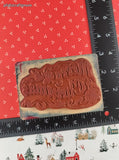 Vintage Inkadinkado Merry Christmas Wooden Block/Rubber Stamp
