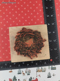 Vintage PSX K-1680 Festive Christmas Wreath w/Grapes Wooden Block/Rubber Stamp
