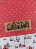 Vintage Delafield Stamp Company F606 Group of Santas Wooden Block/Rubber Stamp